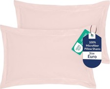 Pink Euro Pillow Shams Set 26x26 Inch Microfiber Wrinkle Free 2 Pack