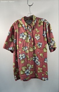 Reyn Spooner Men's Aloha Shirt Red Floral Cotton Pullover Sz XL