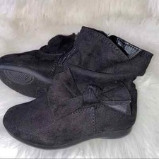 Wonder Nation Toddler Girls Booties Size 5 Black Bow Slouch Boot NEW