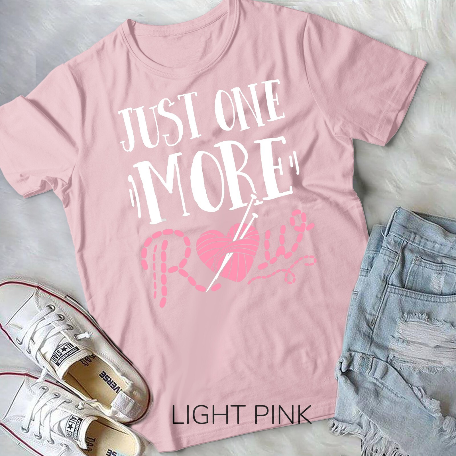 T shirt maglia Just One More Row filato maglia uncinetto maglietta unisex