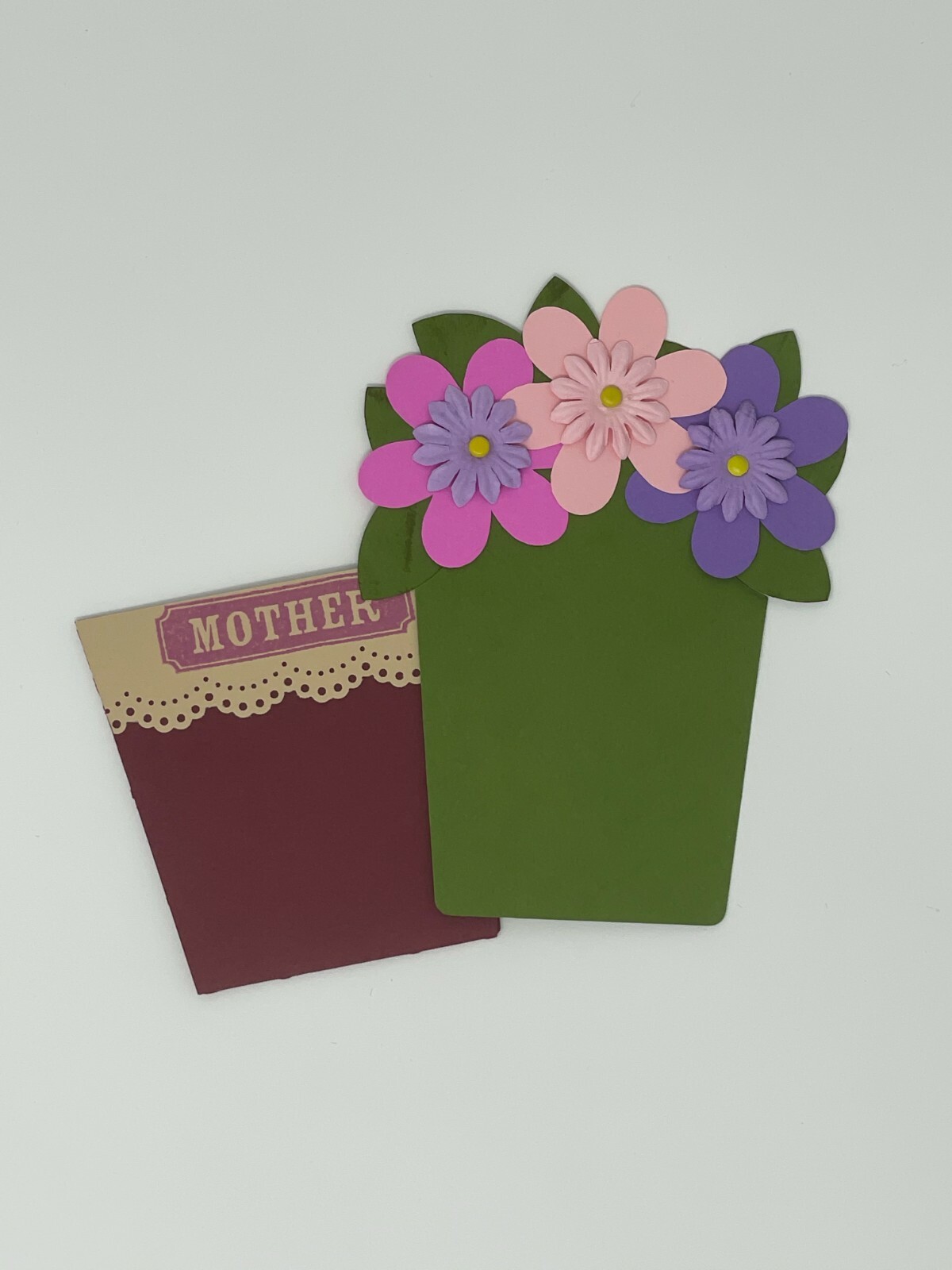 Stampin Up "Mother" Mother's Day Flower Pot Shaped Handmade Card | eBay