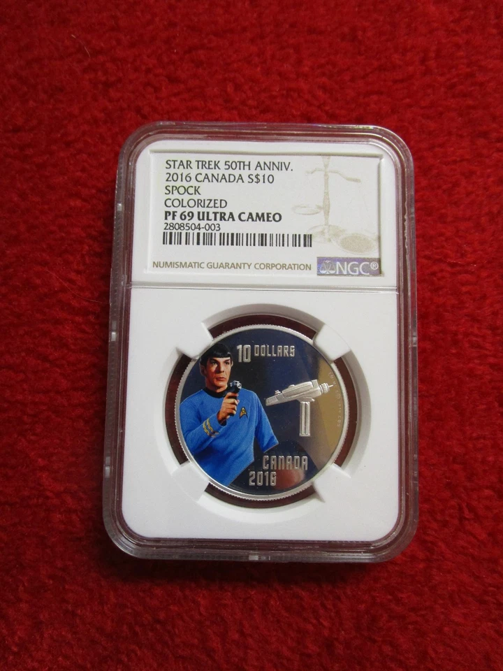 2016 $10 Canada Star Trek 50th Anniversary Spock Colorized NGC PF69 Canadian - Image 3 of 4