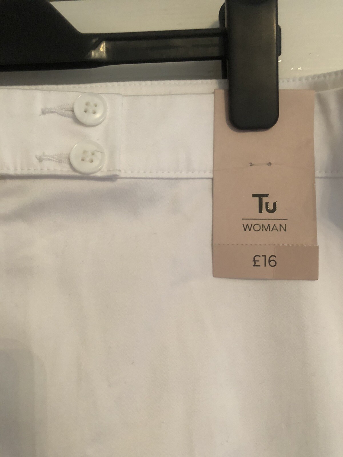 Tu at Sainsbury’s Crisp White Cropped Trousers Zip & Button Size 22
