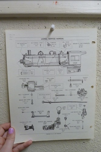Vtg Lionel Service Manual Pages ORIG Locomotive No.1656 & PL -MBB#30 - Picture 3 of 8