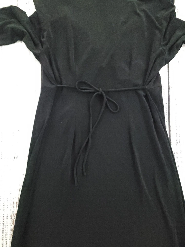Motherhood Maternity Sweetheart Neck Gathered 3/4 Sleeve Black Dress S USA - Image 3 of 4