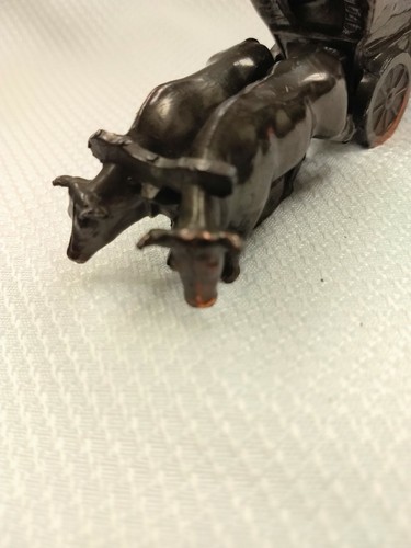 Vintage Trophy Craft Bronze Covered Wagon Oxen Figures USA Match Holder     HG10 - Picture 11 of 12