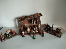 presepe in legno fatto a mano vintage