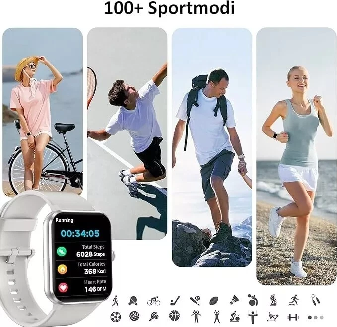 Smartwatch Sport Bluetooth Armband Blutdruck Fitness Tracker Herren Damen Uhr DE - Bild 3 von 4