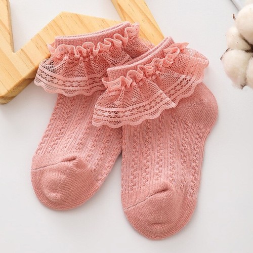 Kids Cotton Socks Fashionable Girls Lace Trim Calf Socks for Various Occasions - Picture 6 of 31