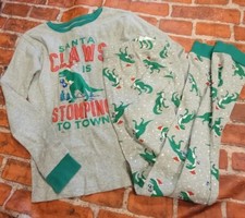 Carters Boys Christmas Pajamas Dino Dinosaur Boys Sz 12