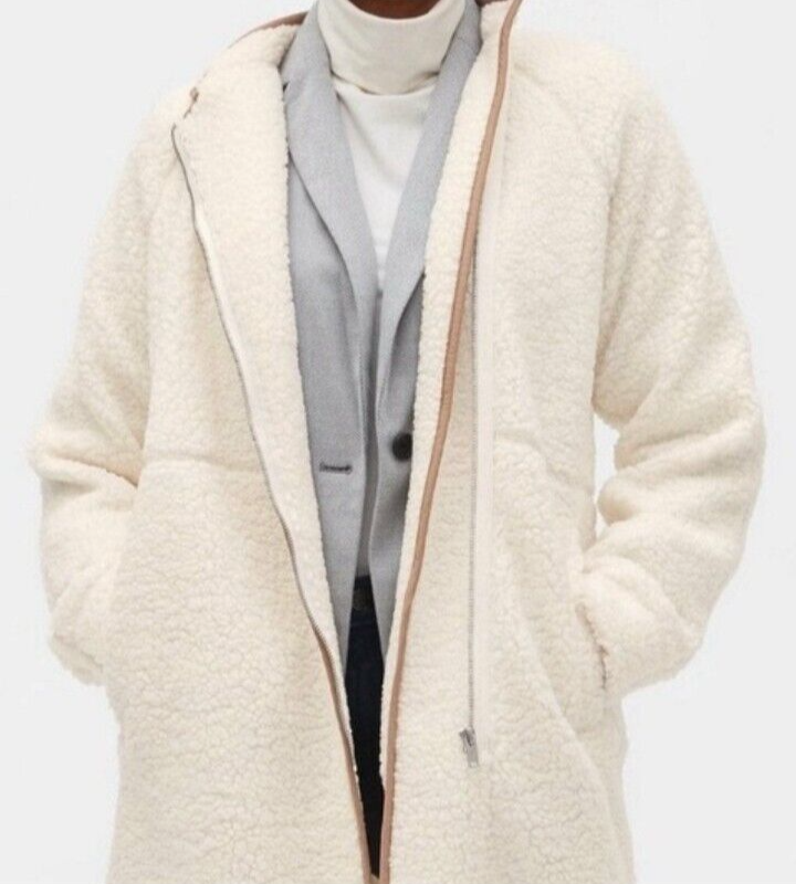 Banana Republic Sherpa Coat Cocoon With Pockets Womens X-SMALL