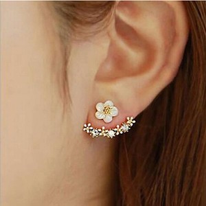 imitation stud daisy ear korean pearl lg earrings chic flower
