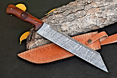 #ad Custom HandMade Viking Hunting Seax Knife Hand Forged Damascus Steel 2899 $55.80