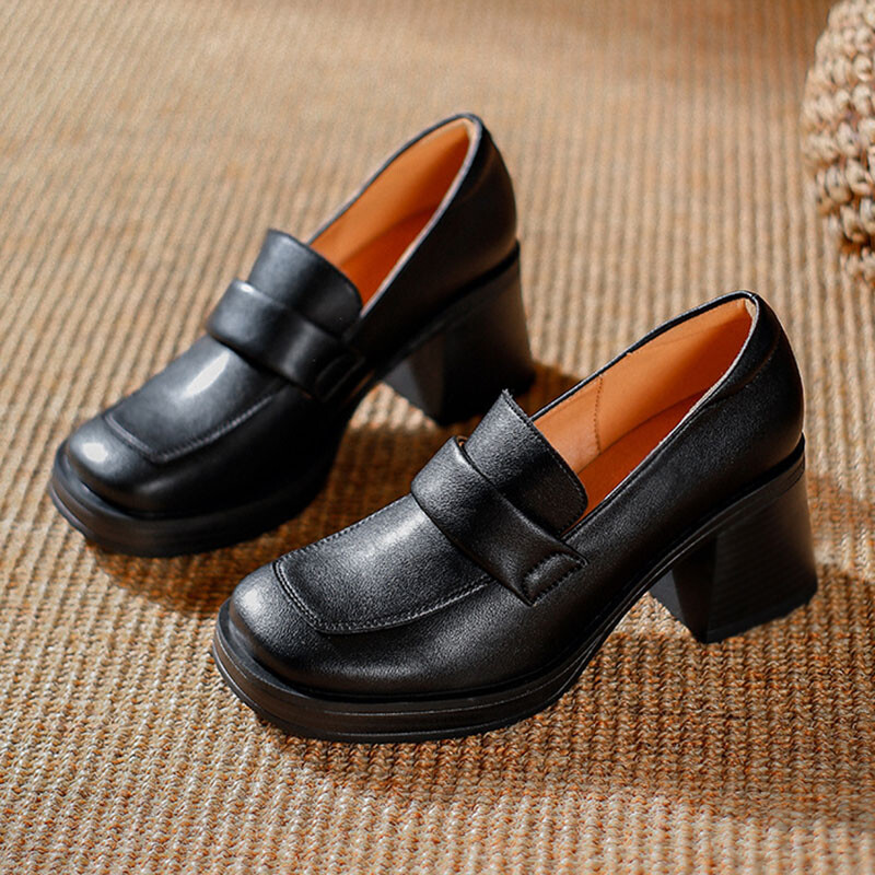 Women Japanese Girls Leather Slip On JK Uniform Shoes School