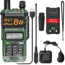 Baofeng UV-9R PRO 8W Tri-Power Dual Band Waterproof Two Way Radio Walkie Talkie