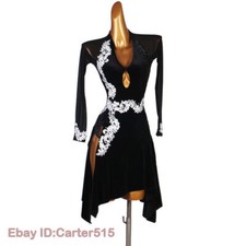 Latin Dance Dress Salsa Tango Cha cha Ballroom Rhinestone Competition Dress F579