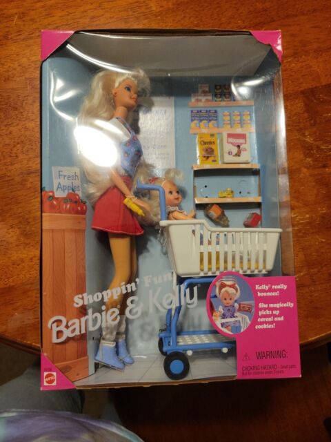 NEW* *Vintage* 1995 Shoppin" Fun BARBIE & Kelly Supermarket Playset
