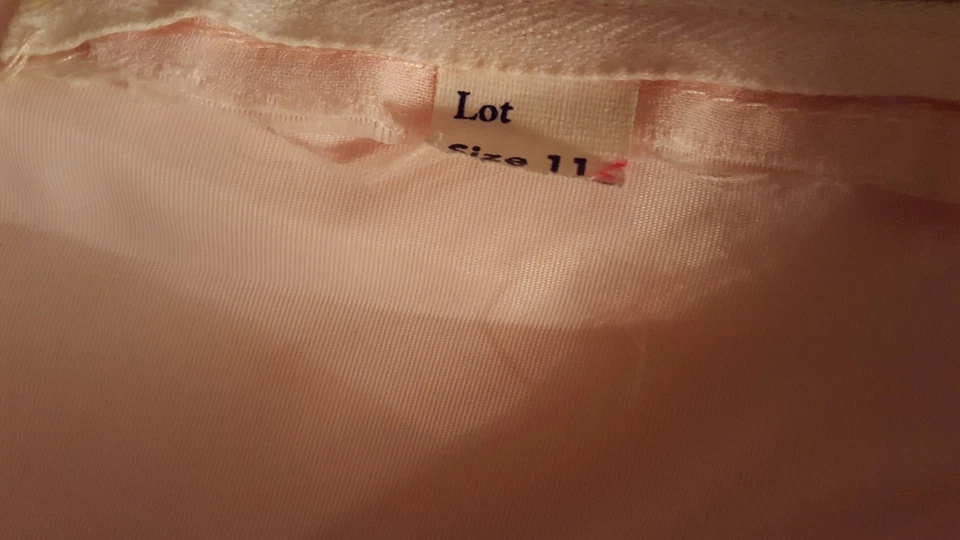 Mini Vestido Vintage Años 60 Rosa Claro Gasa Tafetán Talla 11 Foto 4 de 4