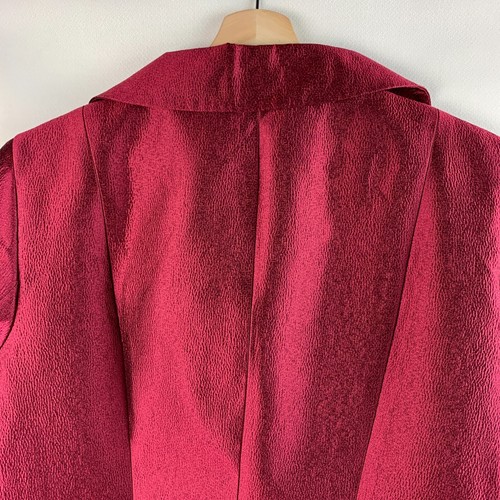 Dana Buchman Jacket Burgundy Collar Bead Buttons Long Sleeve Pockets Lined Sz 12 - Picture 4 of 7