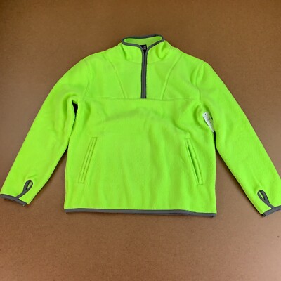Gap Kids Boys Size Medium 8 Bright Green Long Sleeve Half-Zip Sweatshirt NWT