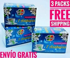 3 Packs TE DE 7 AZAHARES 75 BAGS 0.03 oz. EACH 7 BLOSSOMS Therbal Made in Mexico
