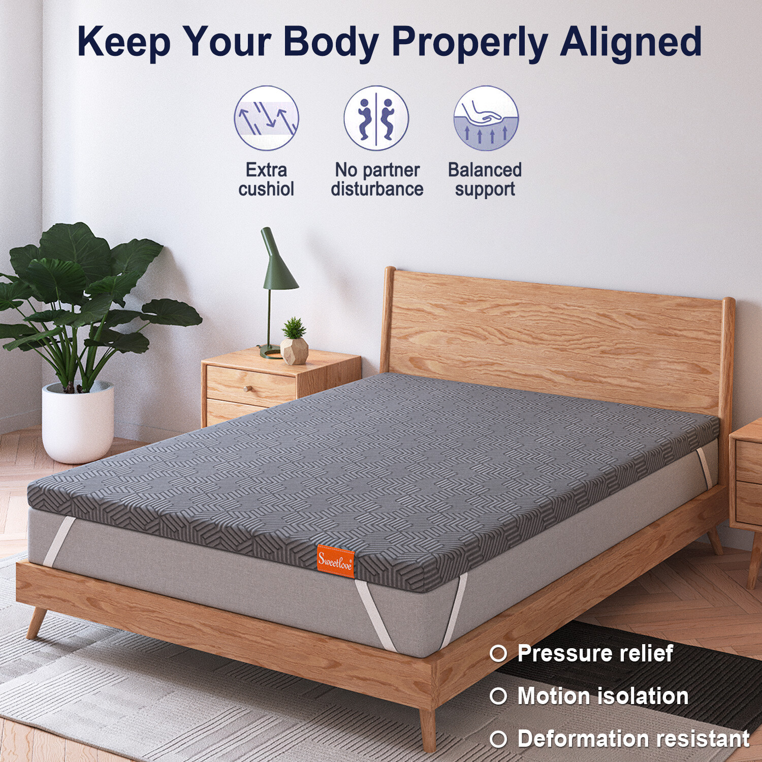 Sweetlove Memory Foam Topper ALL SIZE Cool Gel Mattress Toppers w