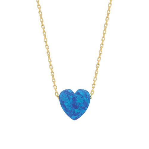 Blaues Herz aus OPAL Halskette - Afbeelding 1 van 4