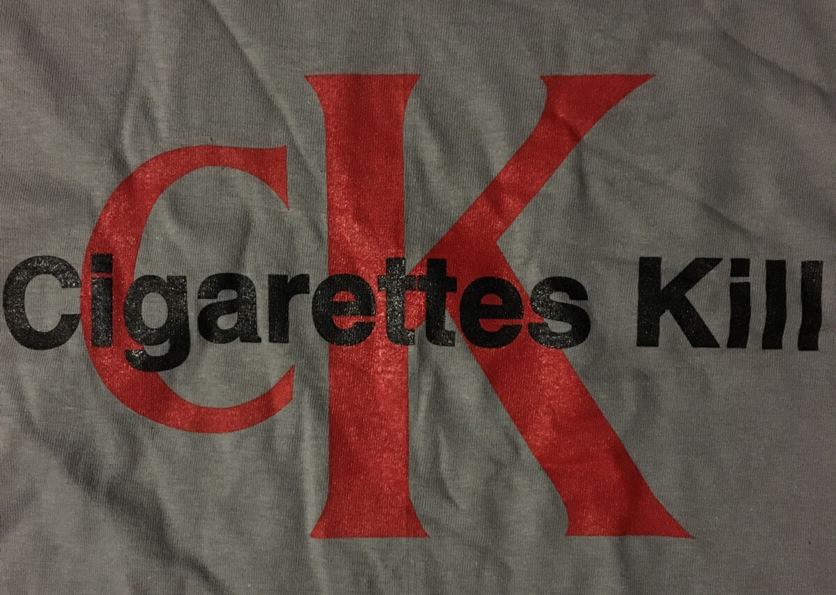 calvin klein cigarettes Vtg 90s Cigarettes Kill CK Parody Anti Smoking Shirt L Drug Free Grunge  Funny