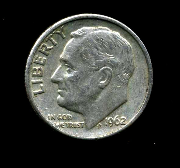 1962 D Roosevelt Dime US 10 Cent U.S America SILVER UNITED STATES 10c Coin #6878