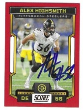 Signed ALEX HIGHSMITH 2023 Score Pittsburgh Steelers card #223 w/Show Ticket