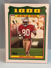 JA2411 1988 Topps 1000 Yard Club Insert JERRY RICE #4 San Francisco 49ers
