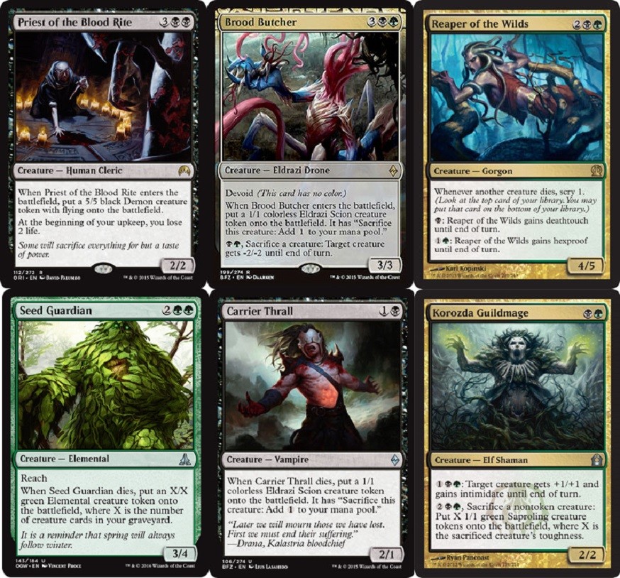 Brood Sacrifice Priest Rite Deck with Brood Butcher MTG 60 Cards