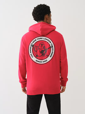 NWT $119 True Religion Jester Red City Buddha Zip Hoodie Size