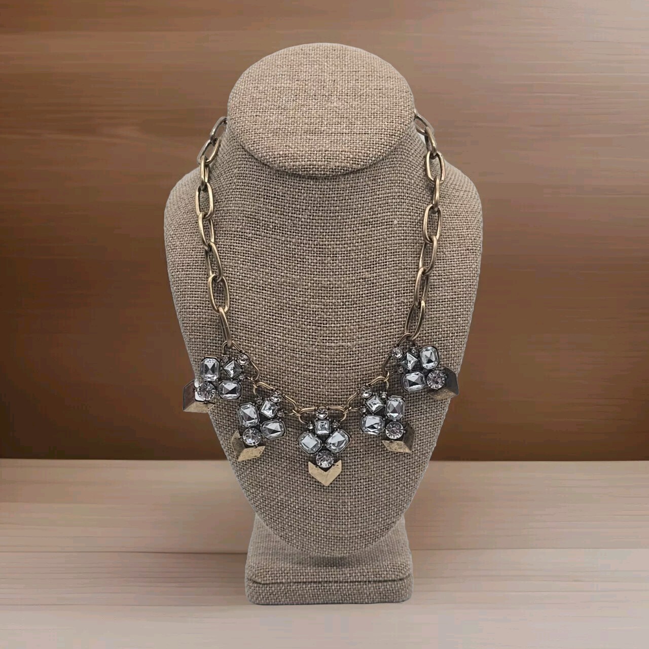 Plunder Chunky Rhinestone Statement Necklace - Go… - image 1