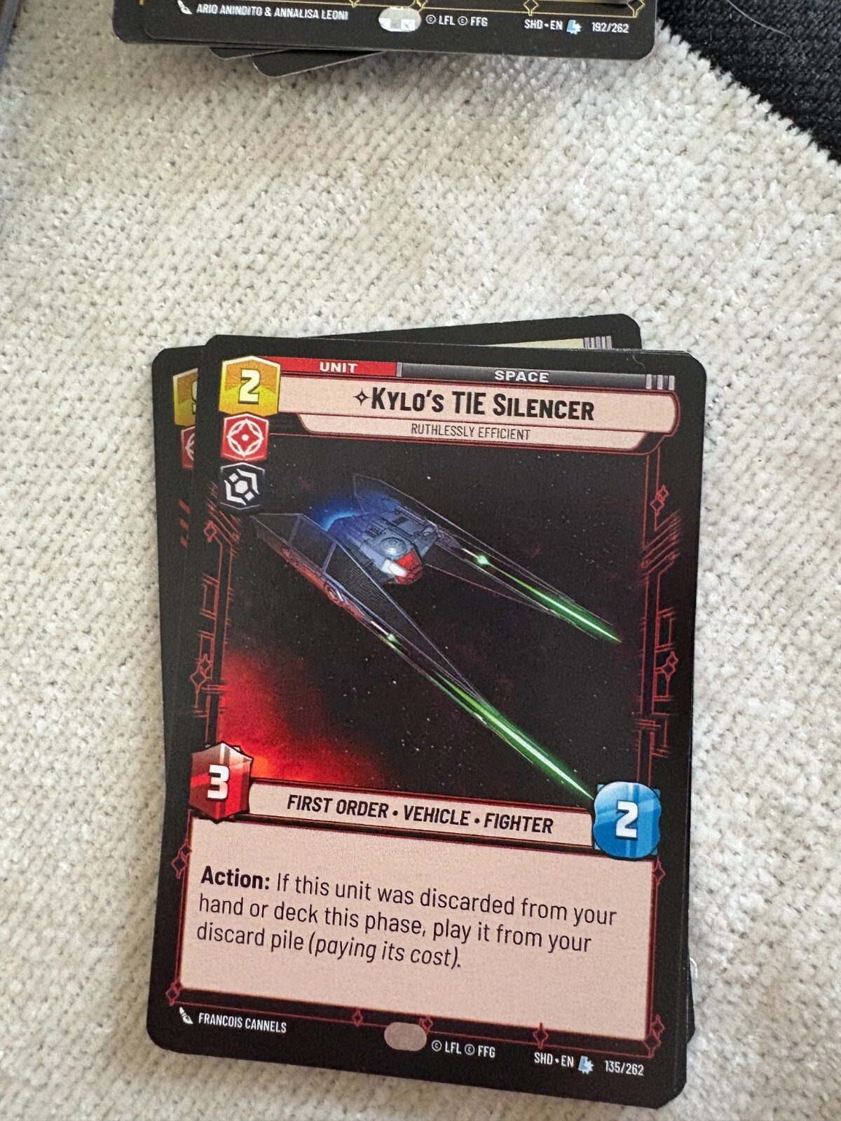 Kylo's TIE Silencer 135 Legendary Star Wars Unlimited Shadows of the Galaxy