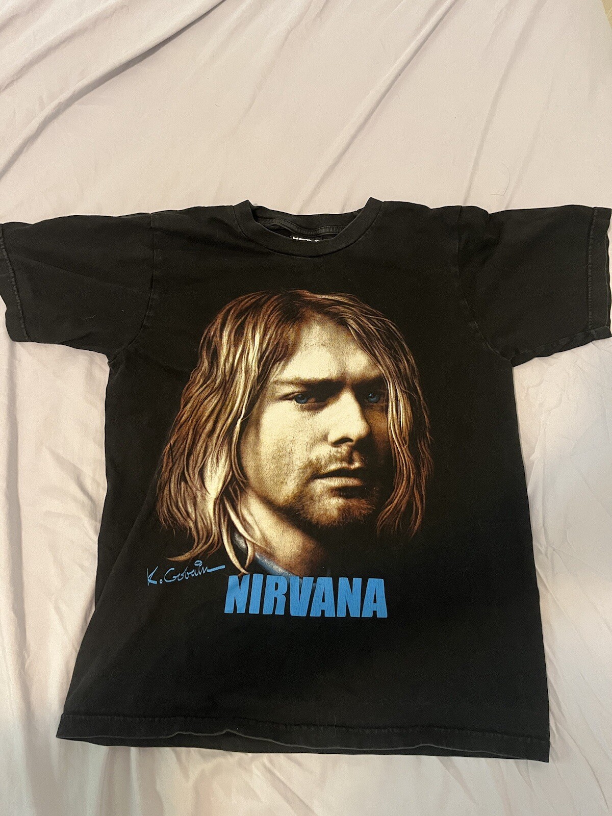 Kurt Cobain Guitar T-Shirt - 100% Leinen Nirvana Shirt
