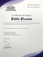 Pablo Picasso, Original Hand-signed Lithograph with COA & Appraisal of $3,500