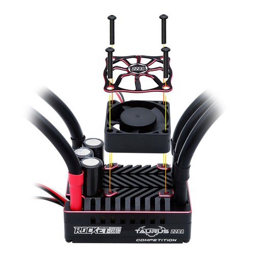 Motor disipador de calor ROCKET-RC 220A sin escobillas ESC BEC 2-4S para coche buggy de radiocontrol de 1/8 - Imagen 18 de 27
