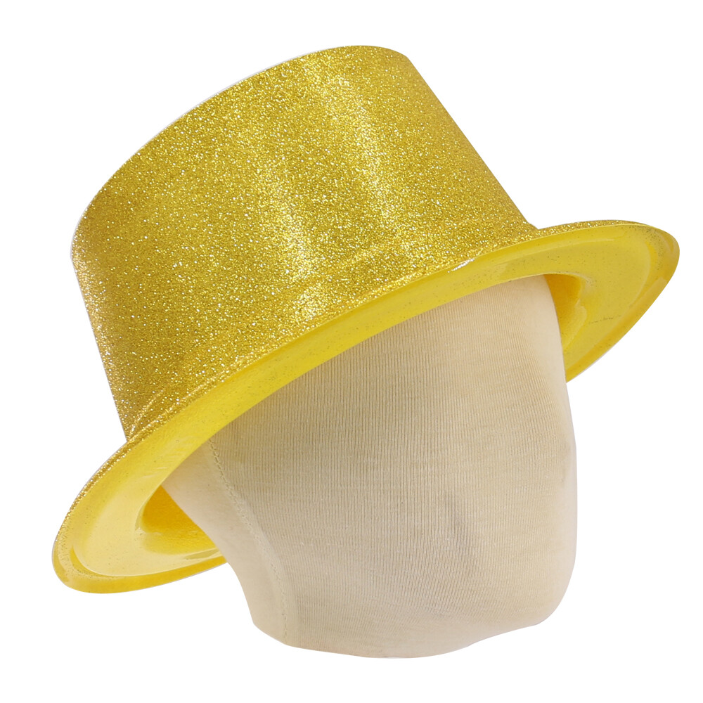 12pcs Gold Kids Adults Glitter Sequin Top Hat Magician Fancy Hen Party