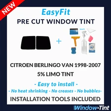 EasyFit Static Pre Cut Tint & Tools For Citroen Berlingo Van 98-07 5% Limo Rear