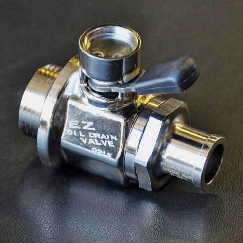 EZ Engine Oil Drain Valve EZ-211 (27mm-2.0) & Straight Hose End H-002 COMBO PACK