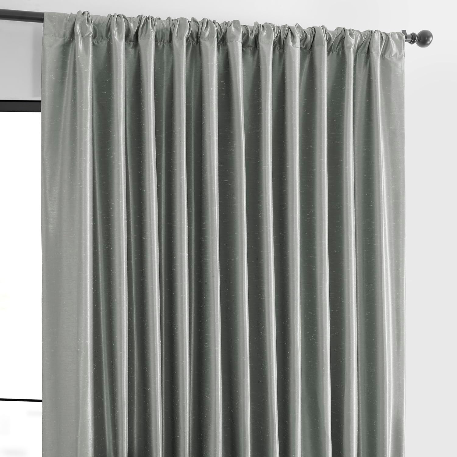 Extra Wide Faux Silk Blackout Curtains 108 Inches Long for Bedroom & Living Room