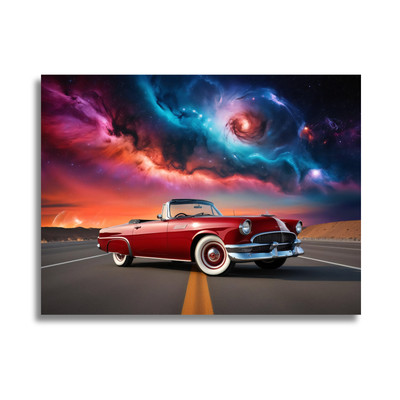Leinwandbild - Auto - Ambient Design - Man Cave Wandbild - Interieur Dekor
