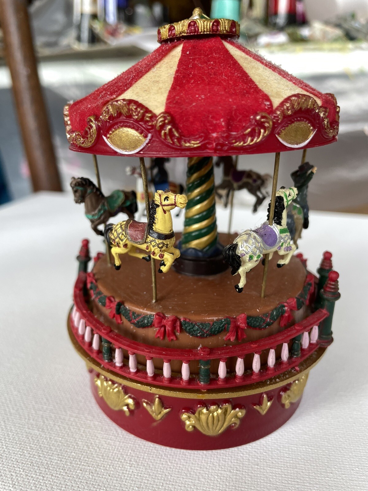 Vintage mr.christmas animated musical carousel