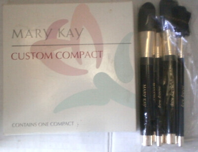 Mary Kay 6468 Pink Gold Custom Compact with Essential Brush Collection Set of 6