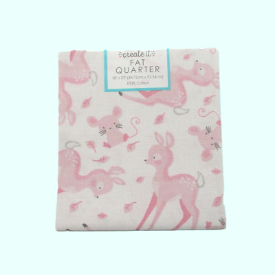 Fat Quarter Fabric Deer Baby Doe  FQ Create It Light Pink Cotton Quilting