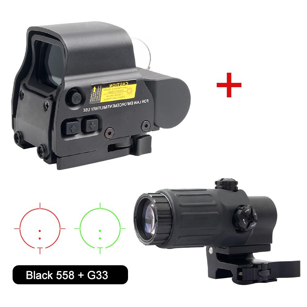 HHS EXPS3-2 Holographic 558 Sight Red Green Dot Scope with G33 Magnifier clone