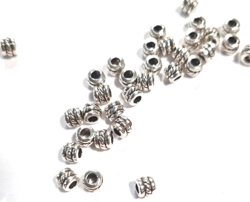 50 Zylinder RÖHRCHEN Tube Spacer 5x4mm Farbe antiksilber Zwischenperlen #S128 - Bild 2 von 4