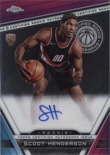 SCOOT HENDERSON 2023-24 Topps Chrome Certified Rookie Auto!!! PSA 