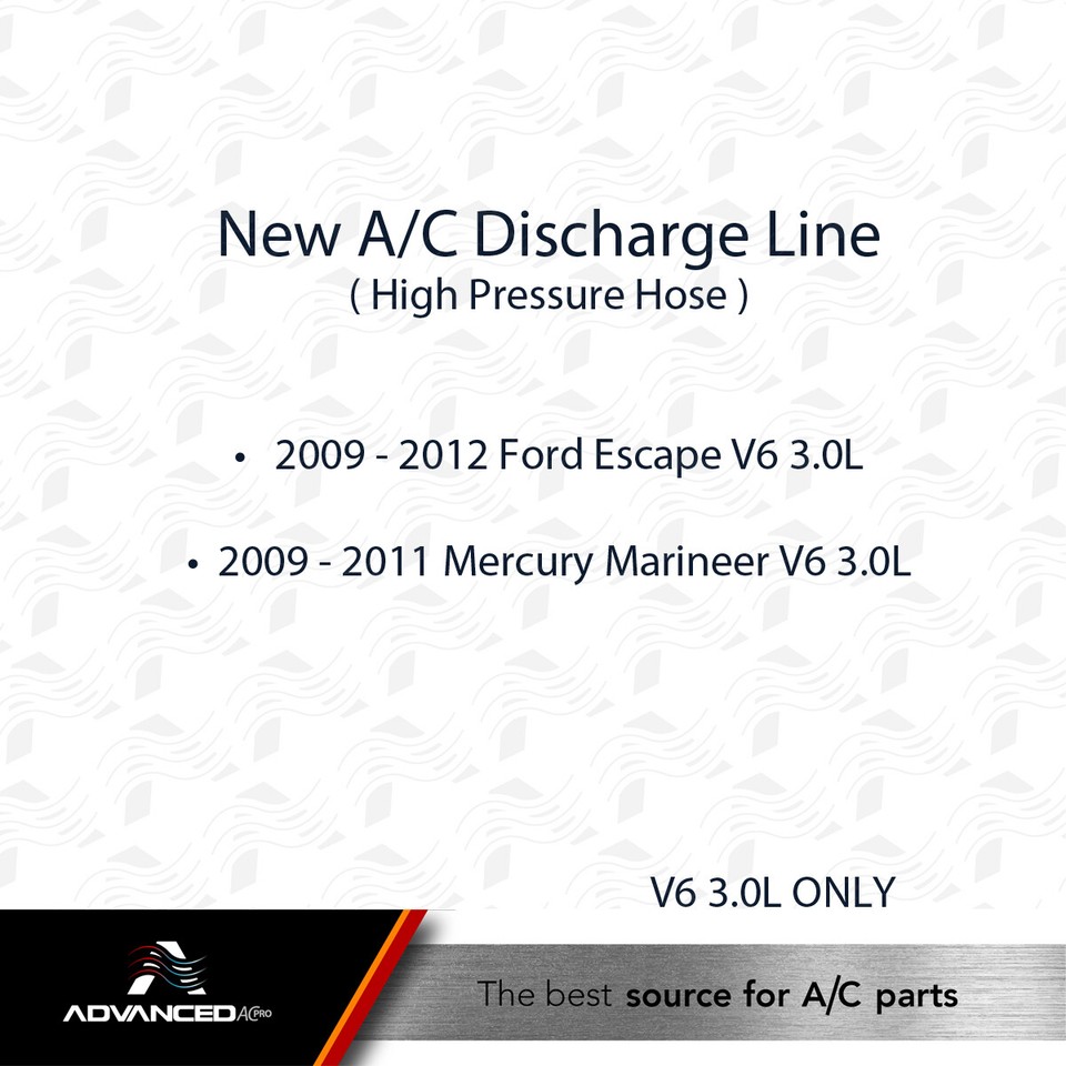 AC A/C Discharge Line Fits; 2009 - 2012 Ford Escape / 09 - 12 Marineer ...